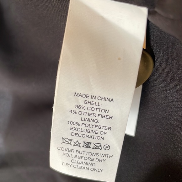 Kate Spade puff sleeve cotton blazer - black/multi floral color trim - size 10. - Picture 7 of 7